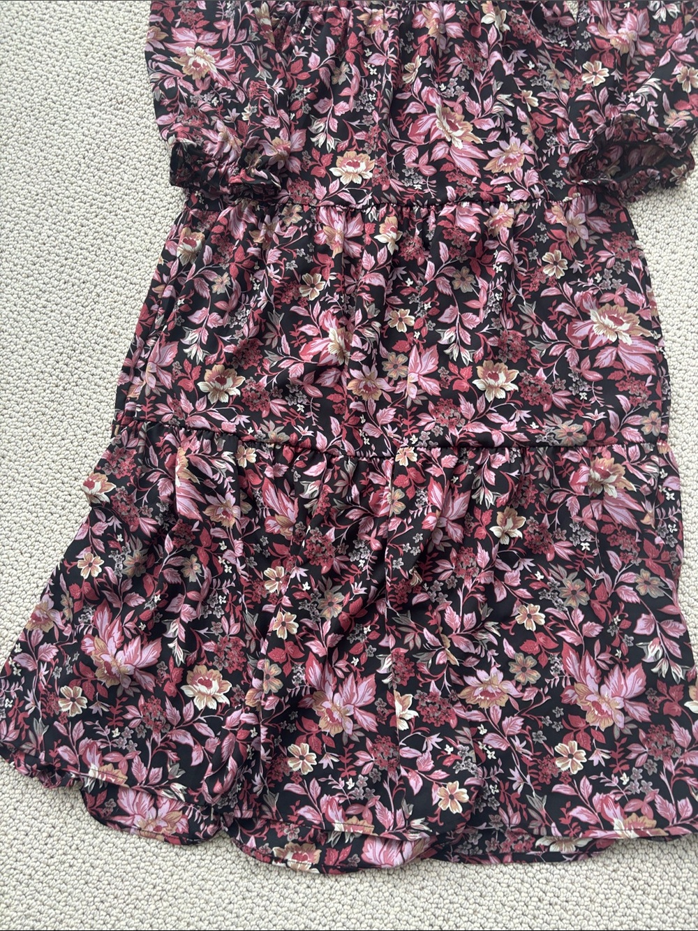 Black Tape_ Pink & Black Floral Midi Dress - Picture 4 of 4